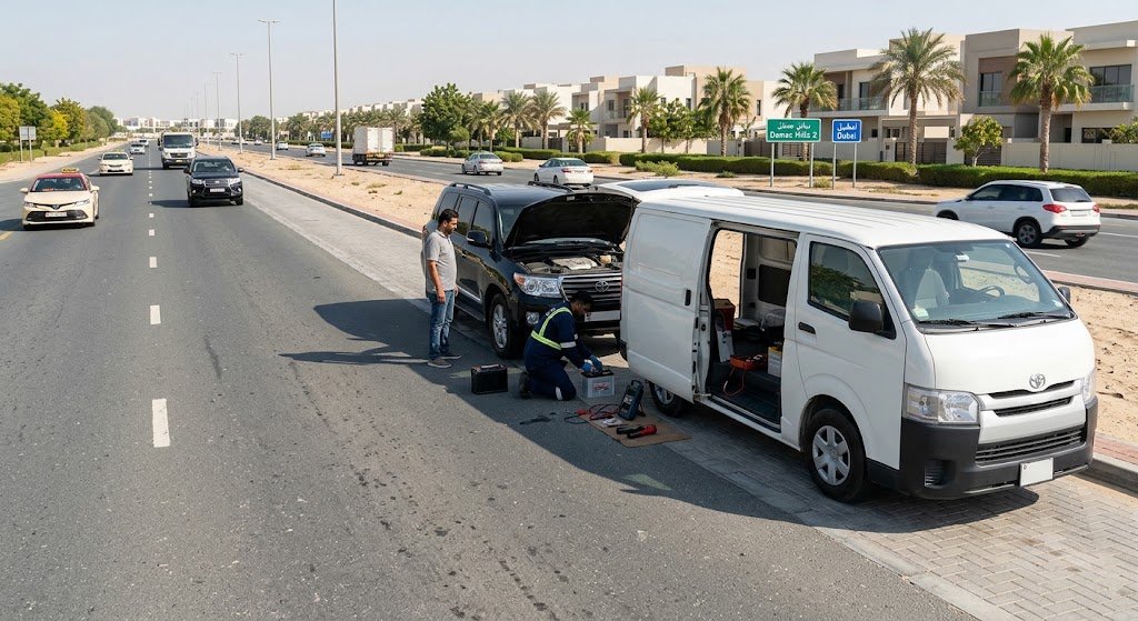 mobile car battery change service in dubai